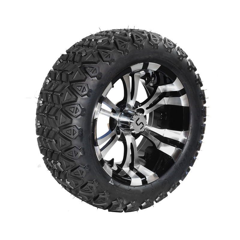 Mesin Gloss Hitam 14 Inch Golf Karet Roda Dan Ban 22x10-14 Semua Terrain DOT