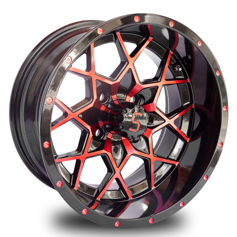 Aluminium Alloy Golf Karet Roda Gloss Hitam 101.6 PCD 4x4 Bolt Pola