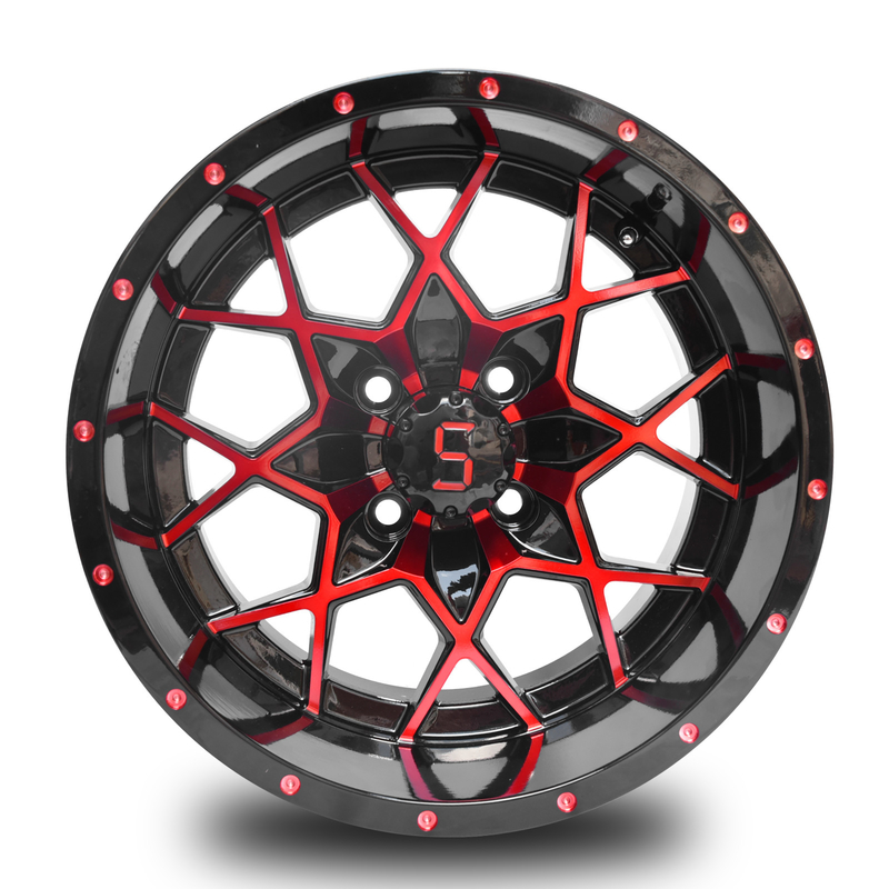 Aluminium Alloy Golf Karet Roda Gloss Hitam 101.6 PCD 4x4 Bolt Pola