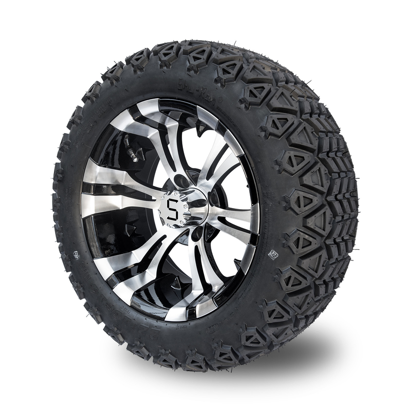 Mesin Gloss Hitam 14 Inch Golf Karet Roda Dan Ban 22x10-14 Semua Terrain DOT