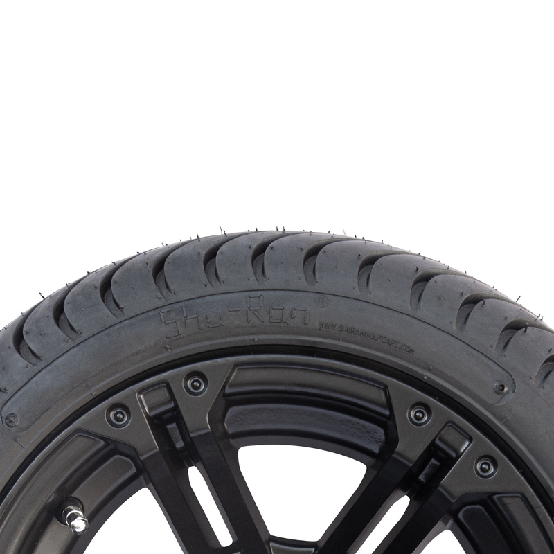 12x7 Matte Black Golf Cart Wheel Ban Combo 215/35-12 Ban Profil Rendah Combo 101.6 PCD
