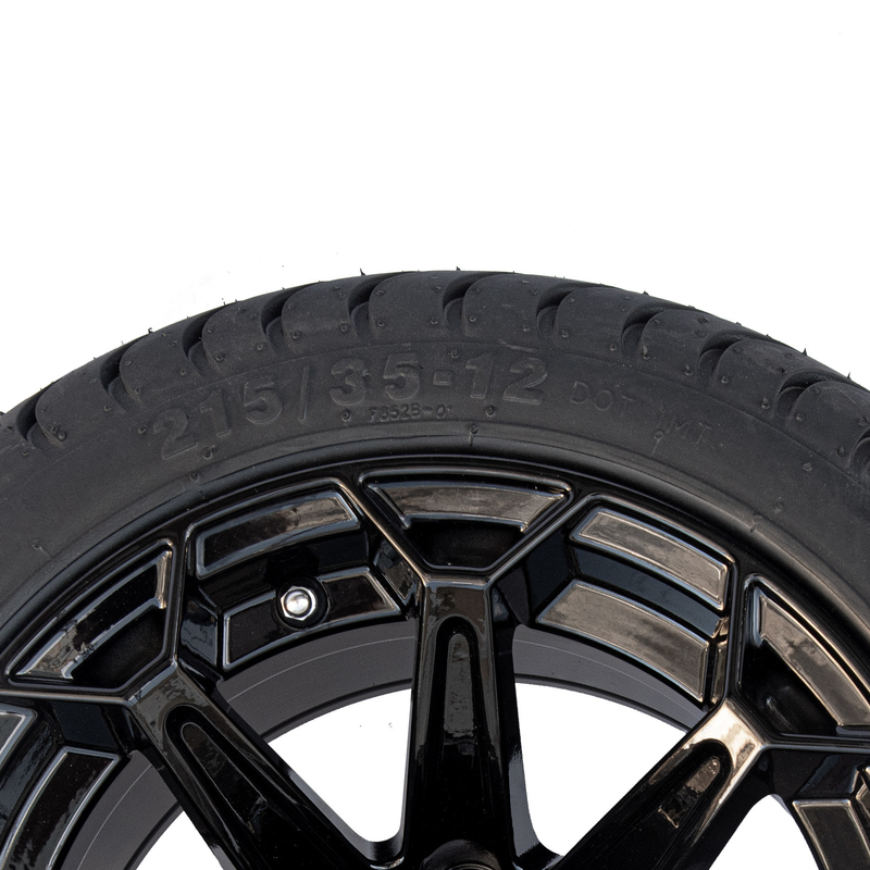 ShuRan Gloss Hitam 12 Inch Golf Karet Roda Dan Ban 215/35-12 Ban DOT Disetujui