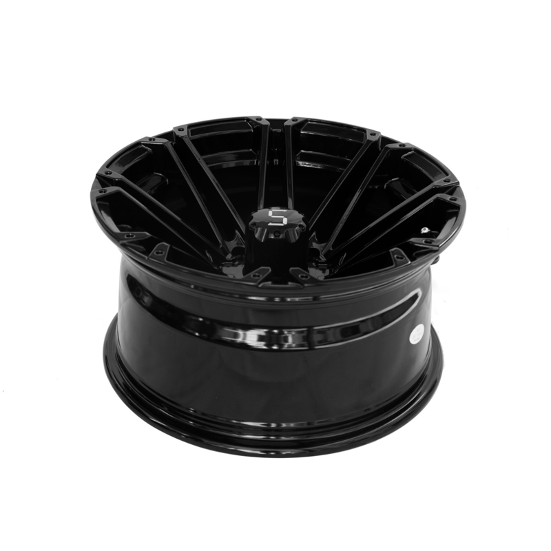 Velg Golf Cart 12x7 Hitam Gloss Aluminium Alloy Rim Pola Baut 4x4 101.6 PCD
