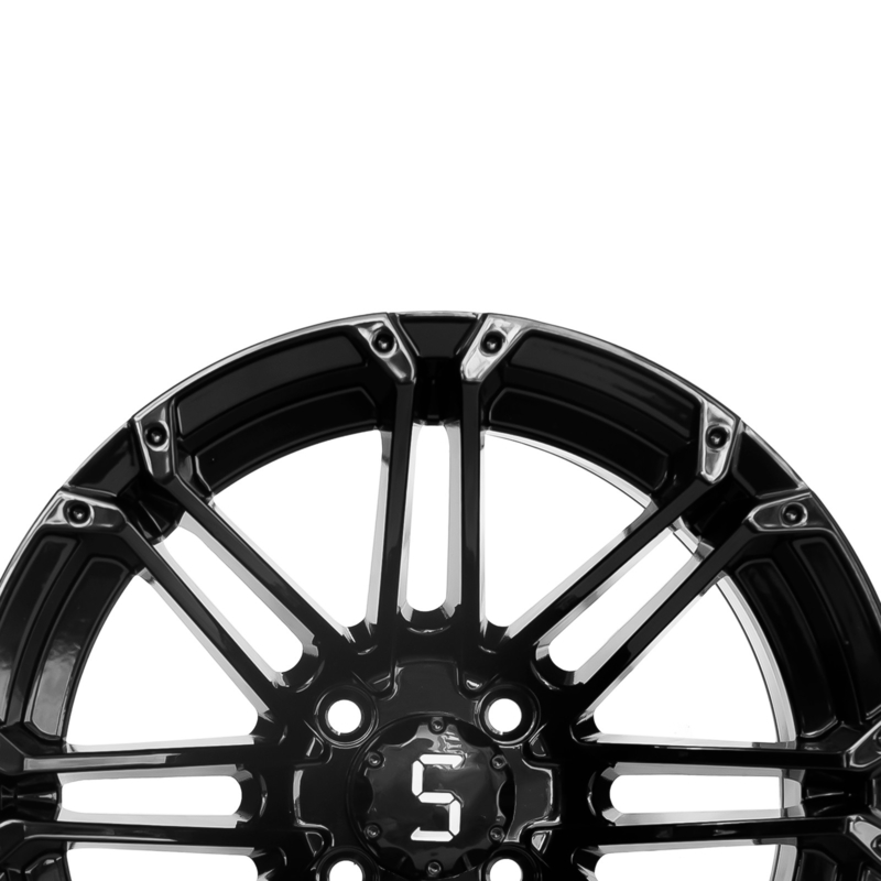 Velg Golf Cart 12x7 Hitam Gloss Aluminium Alloy Rim Pola Baut 4x4 101.6 PCD