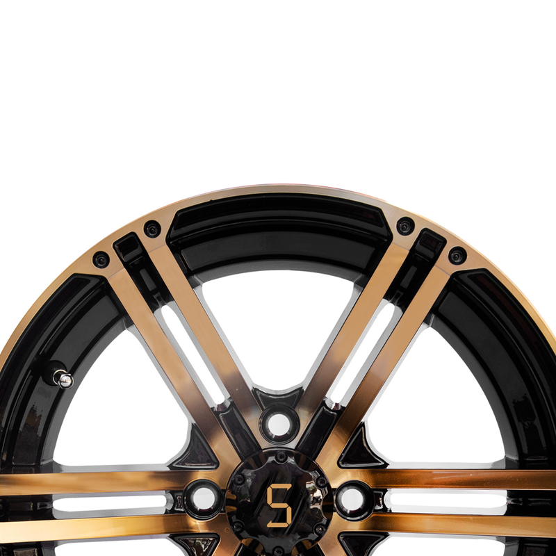Velg Golf Cart 12x7 / 14x7 Emas / Hitam Gloss 4 / 101.6 PCD -25 ET