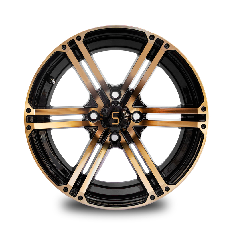 Velg Golf Cart 12x7 / 14x7 Emas / Hitam Gloss 4 / 101.6 PCD -25 ET