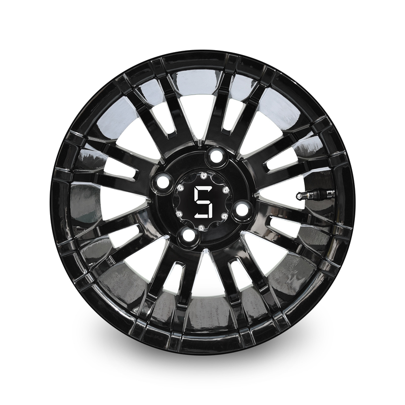 Velg Hitam Mengkilap Paduan Aluminium 12'' Untuk Kereta Golf Club Car, EZGO, YAMAHA