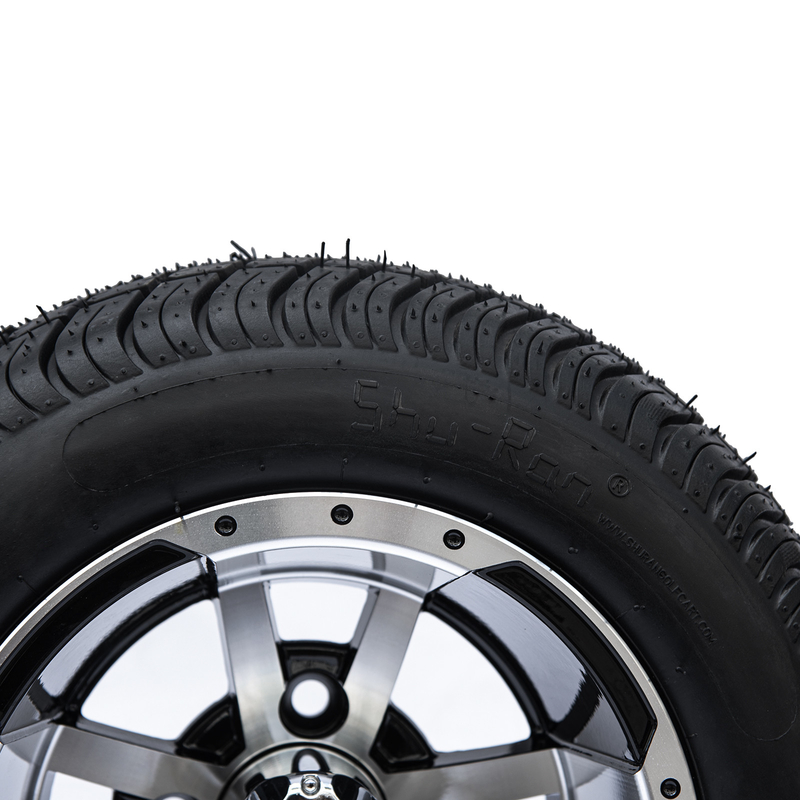 Golf Cart 10' Rims Dan 205/50-10 DOT Street Ban Combo - Mesin / Glossy Hitam
