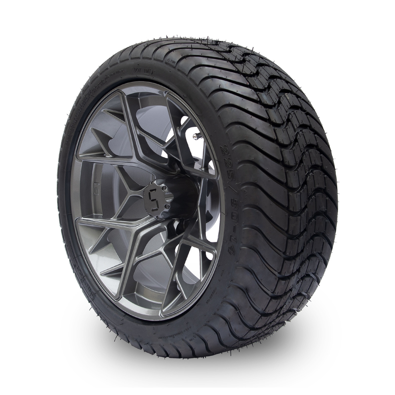 Velg Golf Cart Gunmetal 14 Inci dan Ban 225/30-14 101.6 PCD Pola Baut 4x4