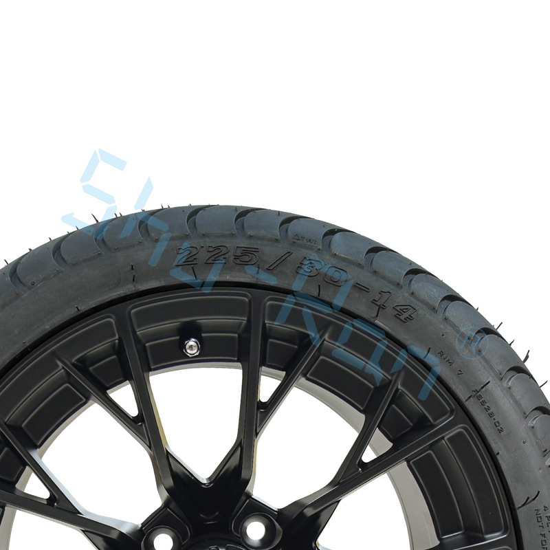Velg Hitam Mengkilap Grosir 14 inci dengan Ban yang Disetujui DOT untuk Kereta Golf