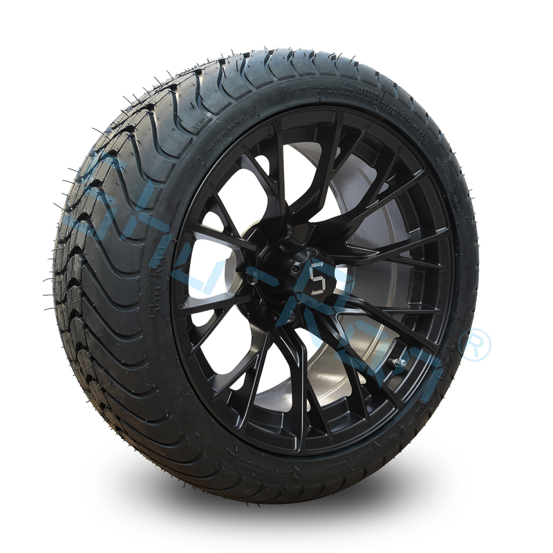 Velg Hitam Mengkilap Grosir 14 inci dengan Ban yang Disetujui DOT untuk Kereta Golf