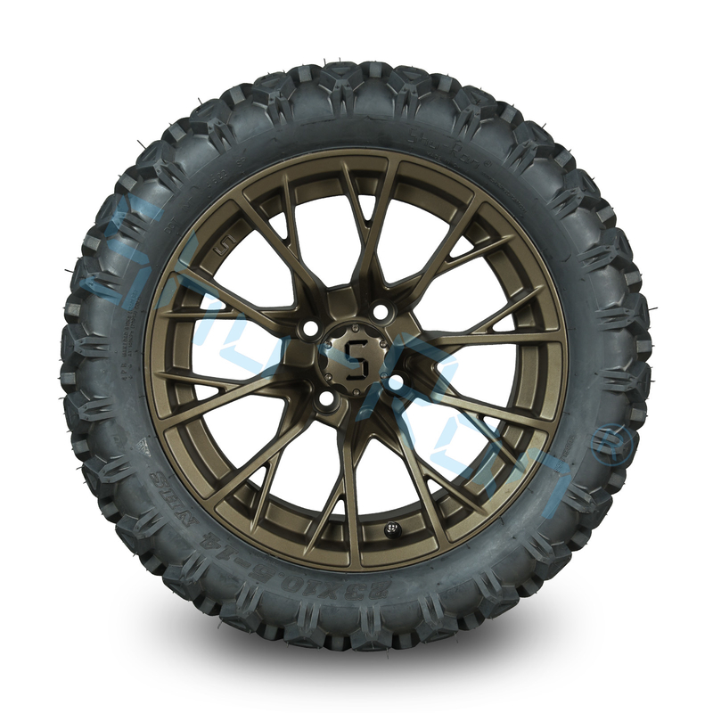 Disesuaikan 14 Inch Golf Cart roda Perunggu Dan ban off-road untuk kebutuhan pelanggan