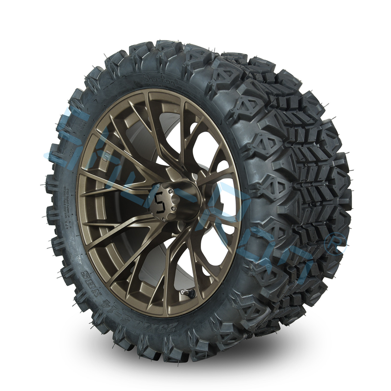 Disesuaikan 14 Inch Golf Cart roda Perunggu Dan ban off-road untuk kebutuhan pelanggan