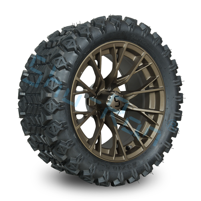 Disesuaikan 14 Inch Golf Cart roda Perunggu Dan ban off-road untuk kebutuhan pelanggan