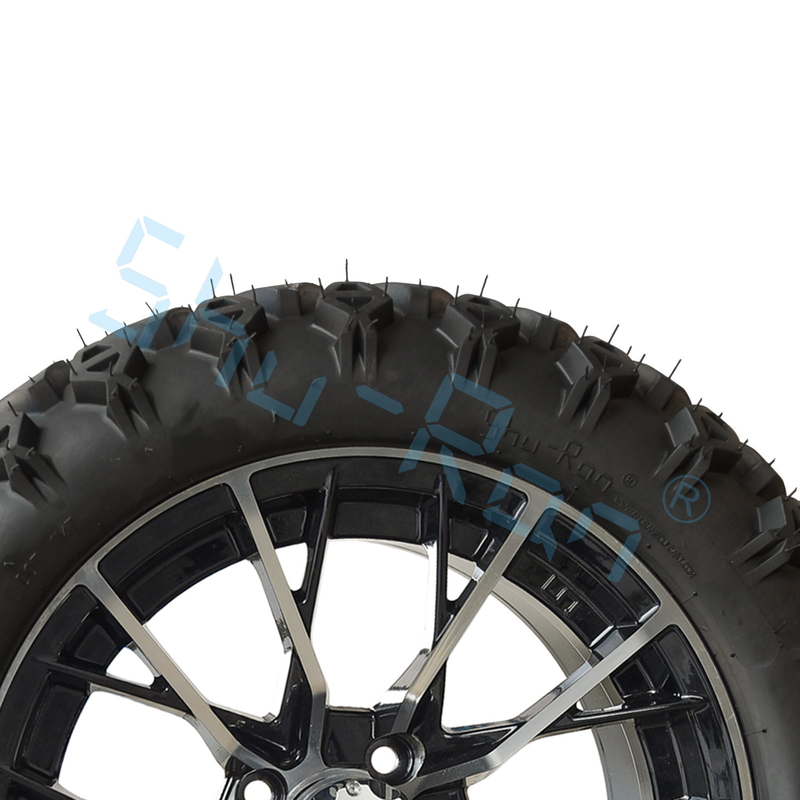 Karet Golf Eksklusif Roda Hitam Glossy Mesin 14 inci Ban dengan Rim untuk Karet Golf