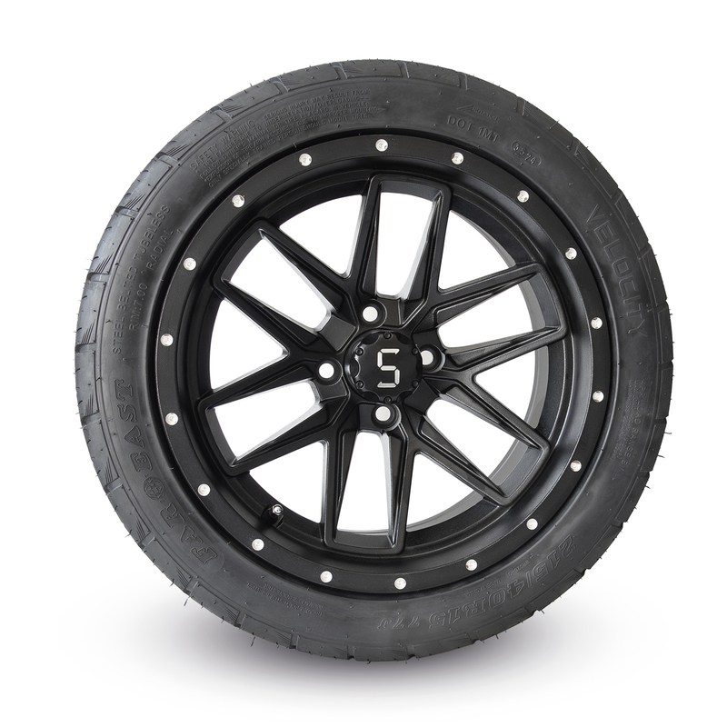 Velg dan Ban Golf Cart Matte Black 215/40R 15 inci Mudah Dipasang