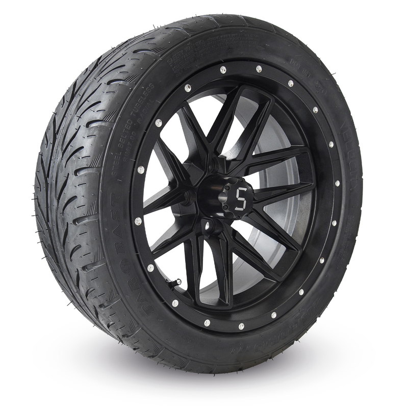 Velg dan Ban Golf Cart Matte Black 215/40R 15 inci Mudah Dipasang