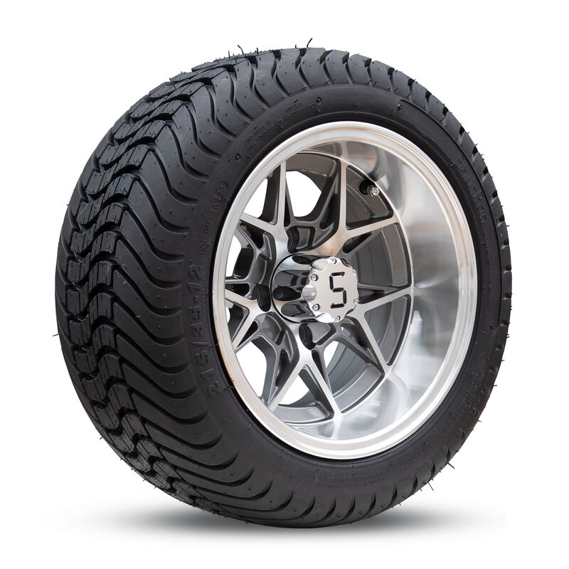 12 Inch Golf Cart Roda Dan Ban Dengan S Center Caps Dan Chrome Lug Nuts Cocok Untuk Club Car Ezgo Yamaha Golf Carts