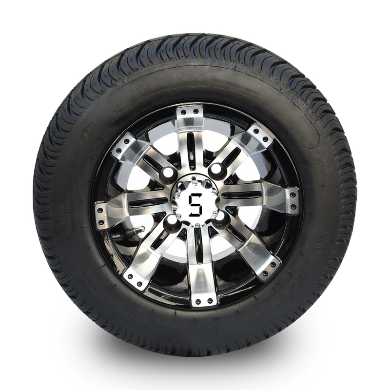 Golf Cart 10' roda dan 205/50-10 DOT Ban Combo - Mesin / Glossy Hitam