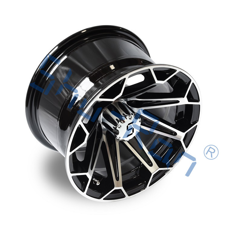 Velg Aluminium Golf Cart 12''/14'' Machined/ Glossy Black untuk Club Car, EZGO, YMH Golf Carts