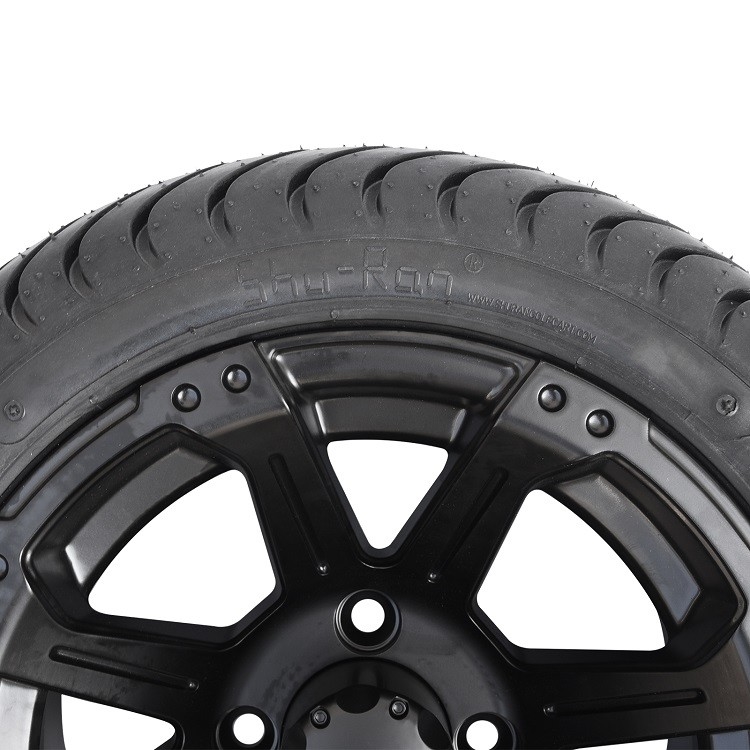 Velg Golf Cart 12 Inci Hitam Doff dan Ban Jalan 215/35-12 Pola Baut 4x4 Berperingkat DOT