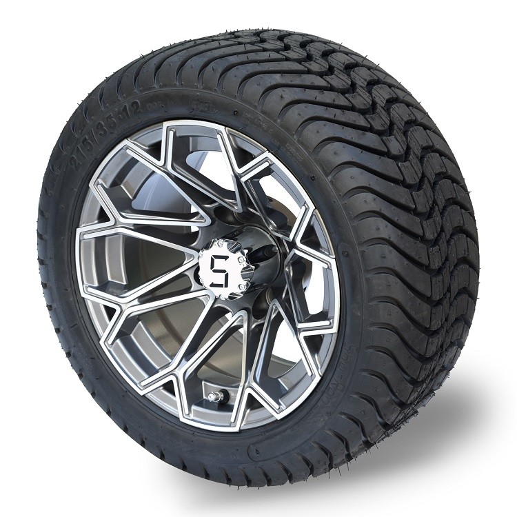 12' Mesin / Gunmetal Golf Karet Roda Dan 215/35-12 DOT Street Ban Perhimpunan