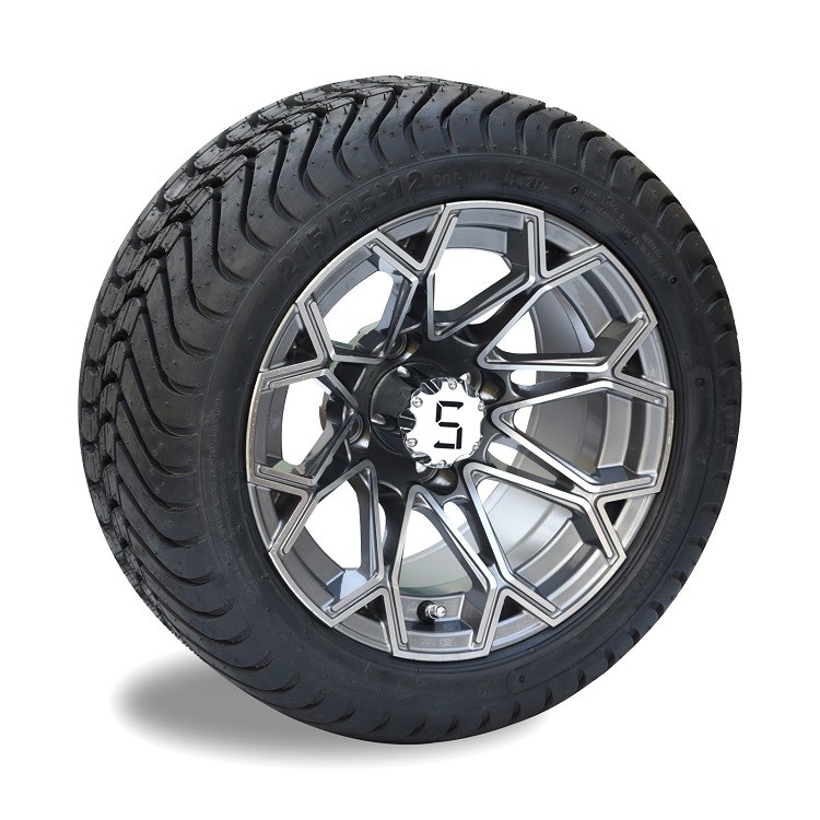 12' Mesin / Gunmetal Golf Karet Roda Dan 215/35-12 DOT Street Ban Perhimpunan