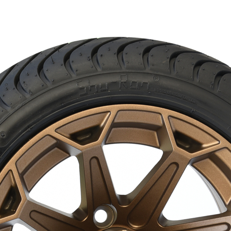 Roda Aluminium Perunggu 12 Inci untuk Kereta Golf dan Rakitan Ban DOT Profil Rendah 215/35-12 Pola Baut 4x4