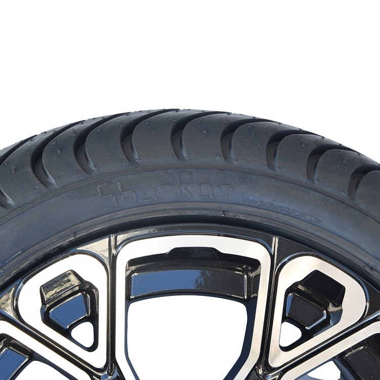 12' 'Mesin / Glossy Black Golf Cart Rim dan 215/35-12 Low Profile DOT Street Ban