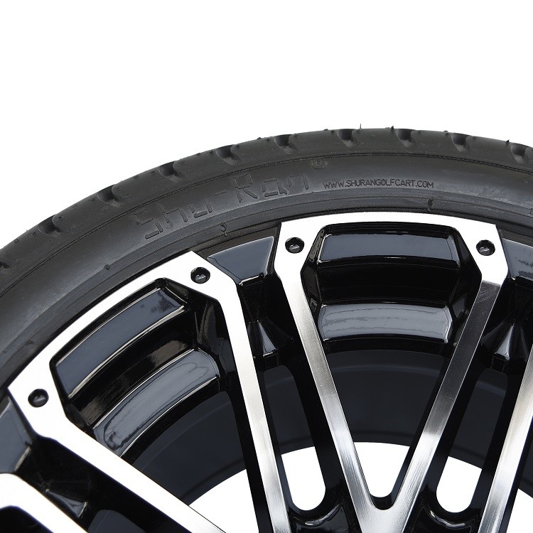 Roda Golf Cart Machiend/Hitam 12 Inci Dan Combo Ban Jalan DOT 215/35-12 4 Lapis