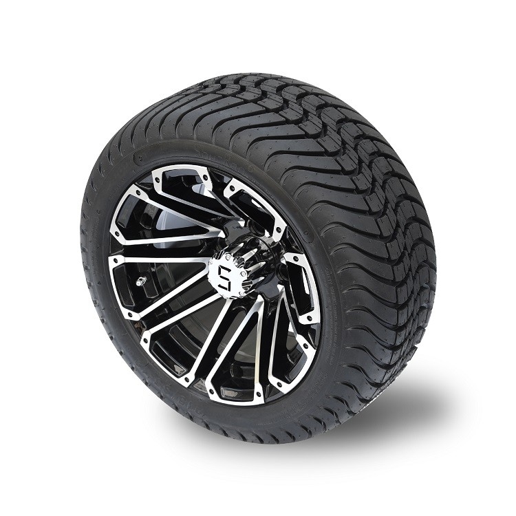 Roda Golf Cart Machiend/Hitam 12 Inci Dan Combo Ban Jalan DOT 215/35-12 4 Lapis