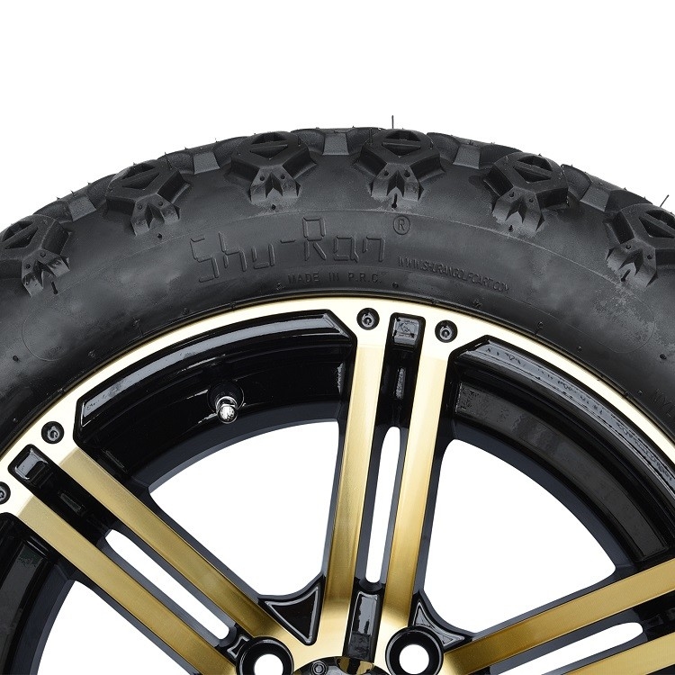 Keranjang Golf 14 'Bronze/Rims Hitam Dan 22 * 10-14 Ban Off-road Combo Termasuk Nuts Lug dan Center Caps