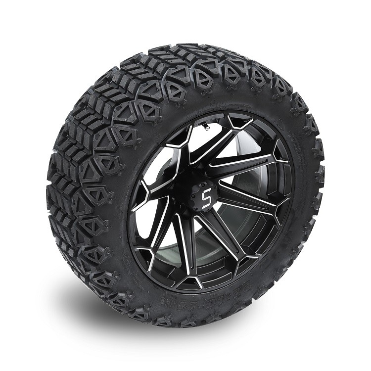 14'' Mesin / Matte Hitam Golf Karet Roda Dan 22x10-14 Off-road ban DOT