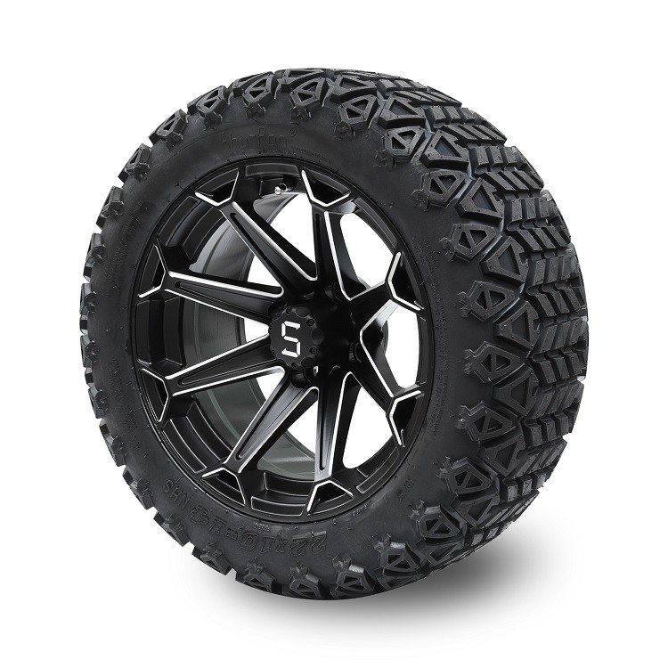 14'' Mesin / Matte Hitam Golf Karet Roda Dan 22x10-14 Off-road ban DOT