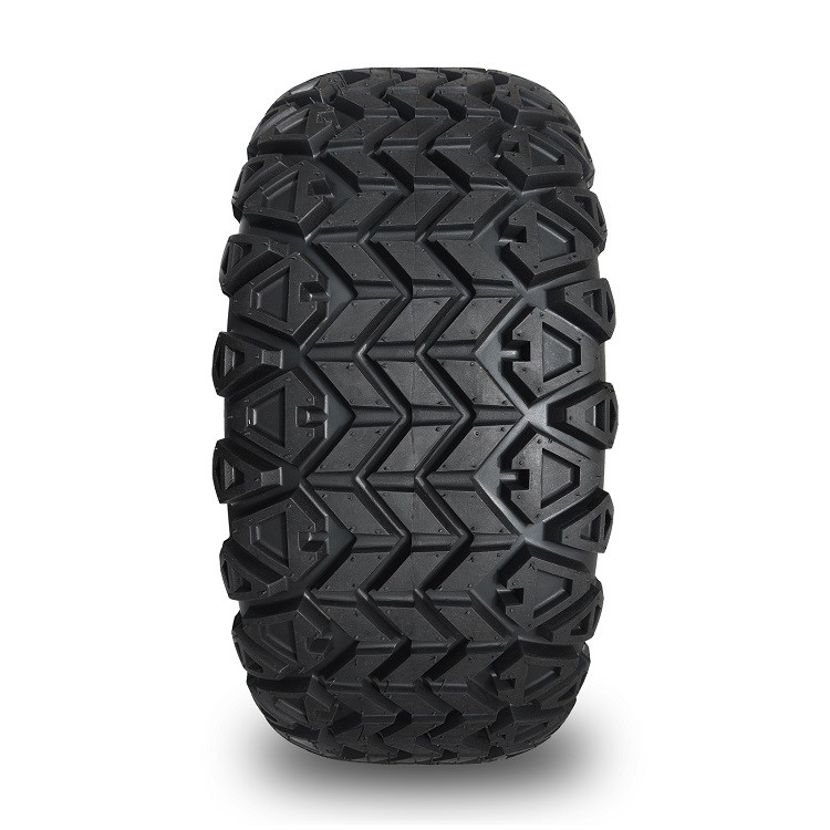 Velg Golf Cart Hitam Mengkilap 14'' Dan Ban All Terrain 22'' Dengan Mur Roda dan Tutup Tengah