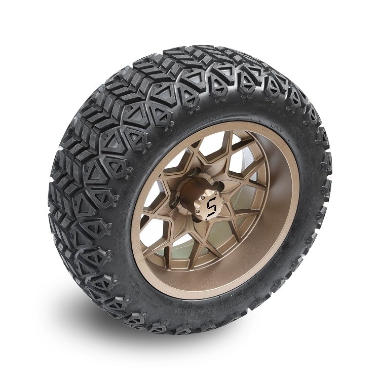 Velg Golf Cart 14'' Perunggu Dan Ban 22x10-14 Membutuhkan Lift PCD 1/101.6