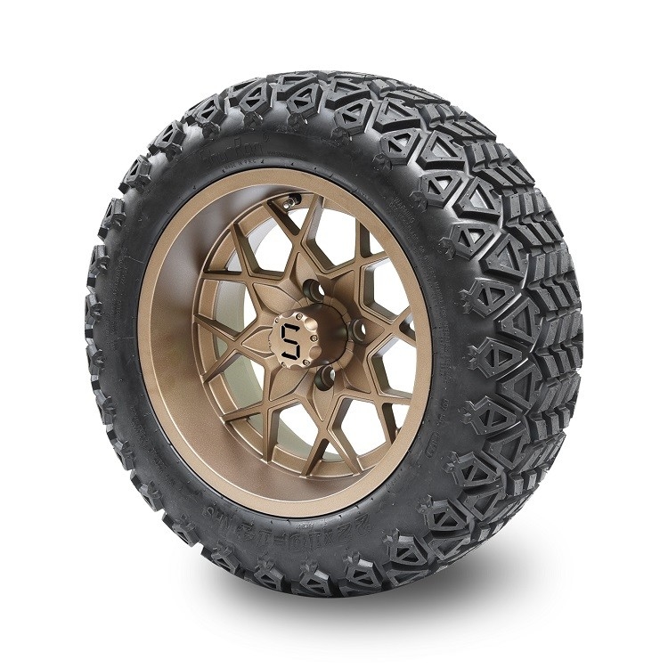 Velg Golf Cart 14'' Perunggu Dan Ban 22x10-14 Membutuhkan Lift PCD 1/101.6