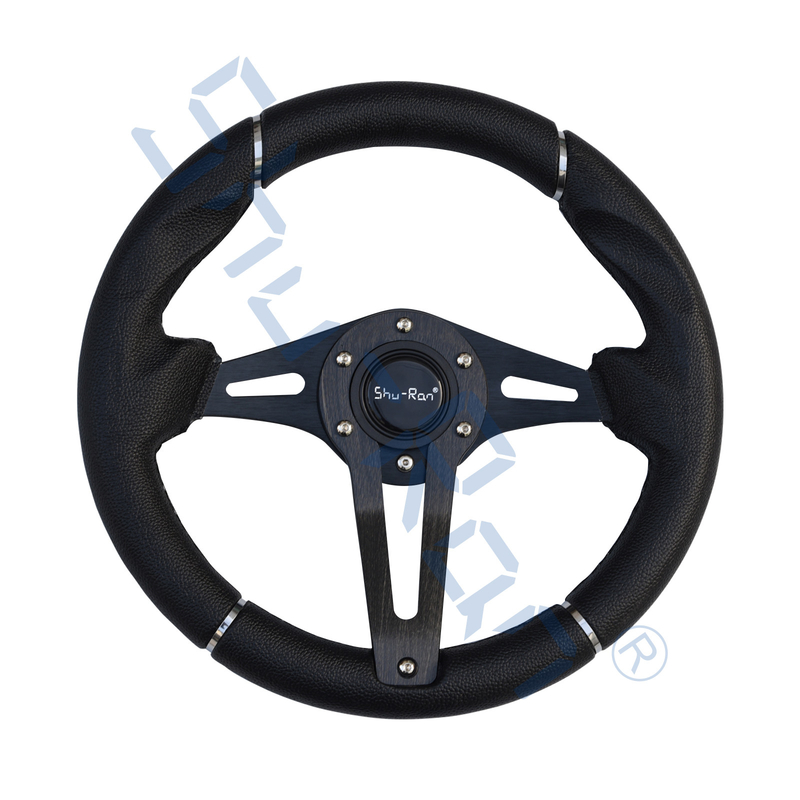 Roda Kemudi Golf Cart Challenger Black Grip/Black Spokes Untuk Club Car, EZGO, Dan Yamaha