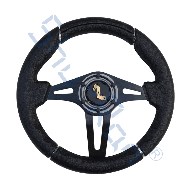 Roda Kemudi Golf Cart Challenger Black Grip/Black Spokes Untuk Club Car, EZGO, Dan Yamaha