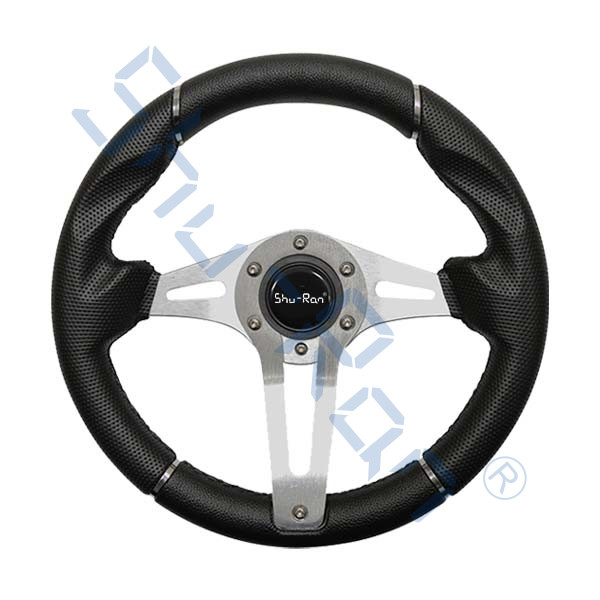 Golf Cart Challenger Grip Hitam / Aluminium Spokes Steering Wheel Untuk Club Car, EZGO, Dan Yamaha