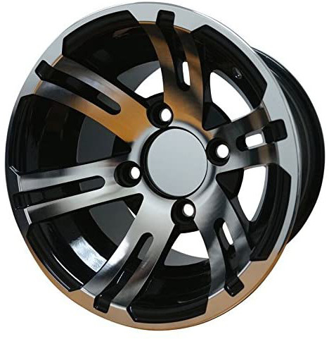 205/50-10 BAN DOT Ban Jalanan Profil Rendah Dan Roda Golf Cart 10 Inci Machined/Hitam Mengkilap Combo 4 Lapis