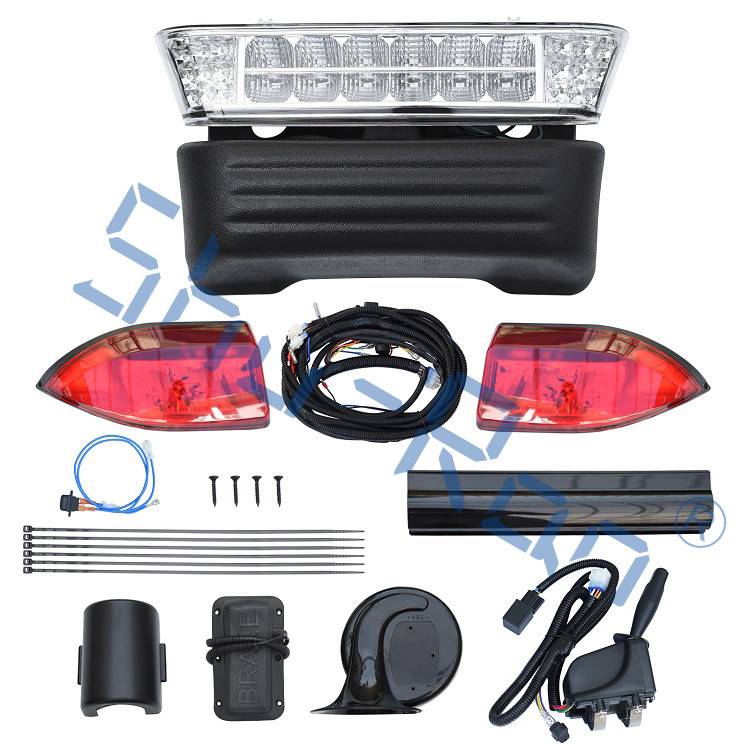 Kit Lampu LED Deluxe Golf Cart Untuk Precedent, Dengan Lampu Depan Lampu Belakang Lampu Sein Sakelar Klakson